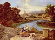 Nicolas Poussin Landschaft mit dem Hl. Matthaus oil painting